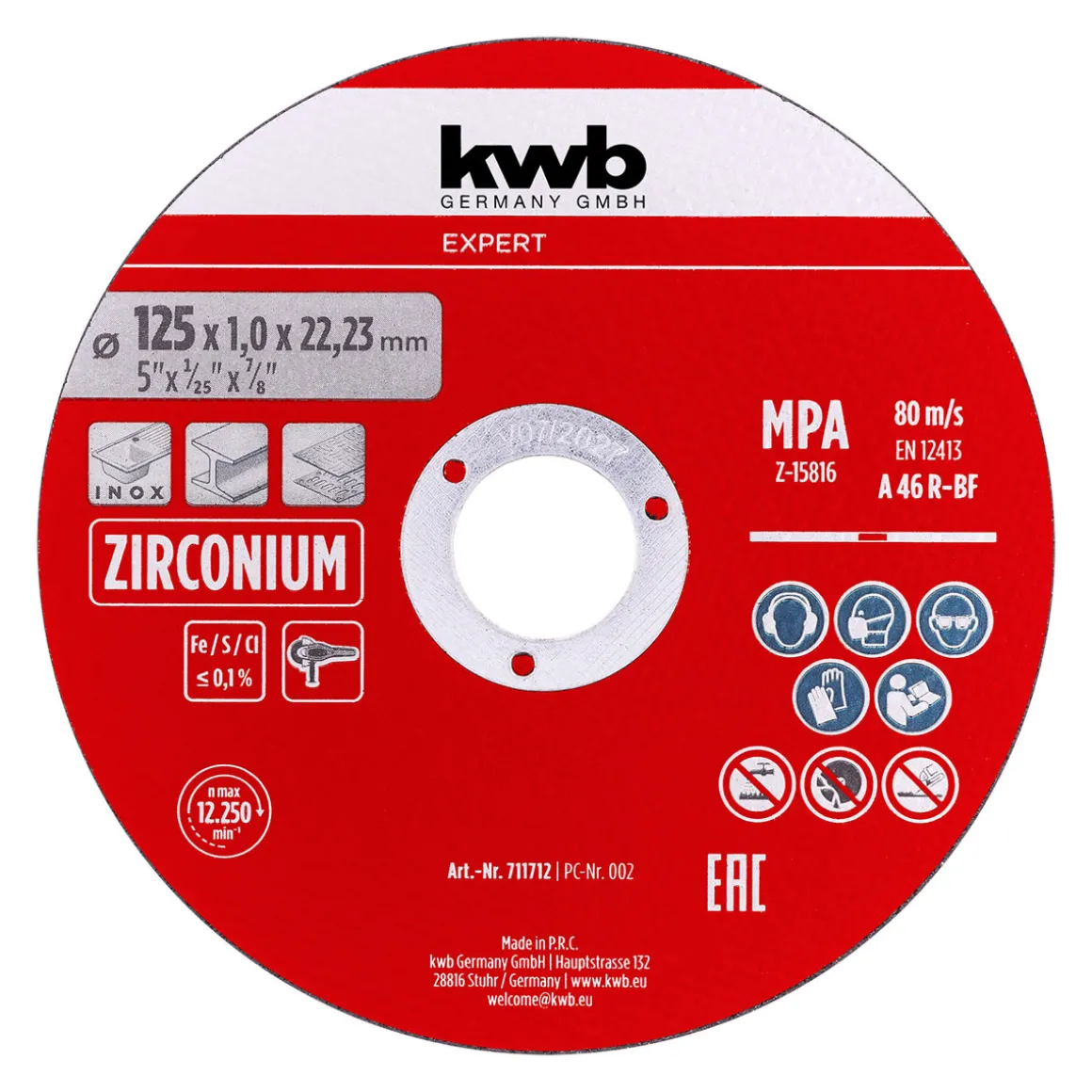 kwb Expert Inox-Gewebetrennscheiben-Set für Metall gerade, extradünn 10-tlg. Ø 125 x 1 mm