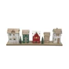LED Häuser 39x16,5cm Holz für 2xAA