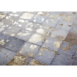 Lederteppich „Rocket 110“ Elfenbein/Gold, 80x150cm