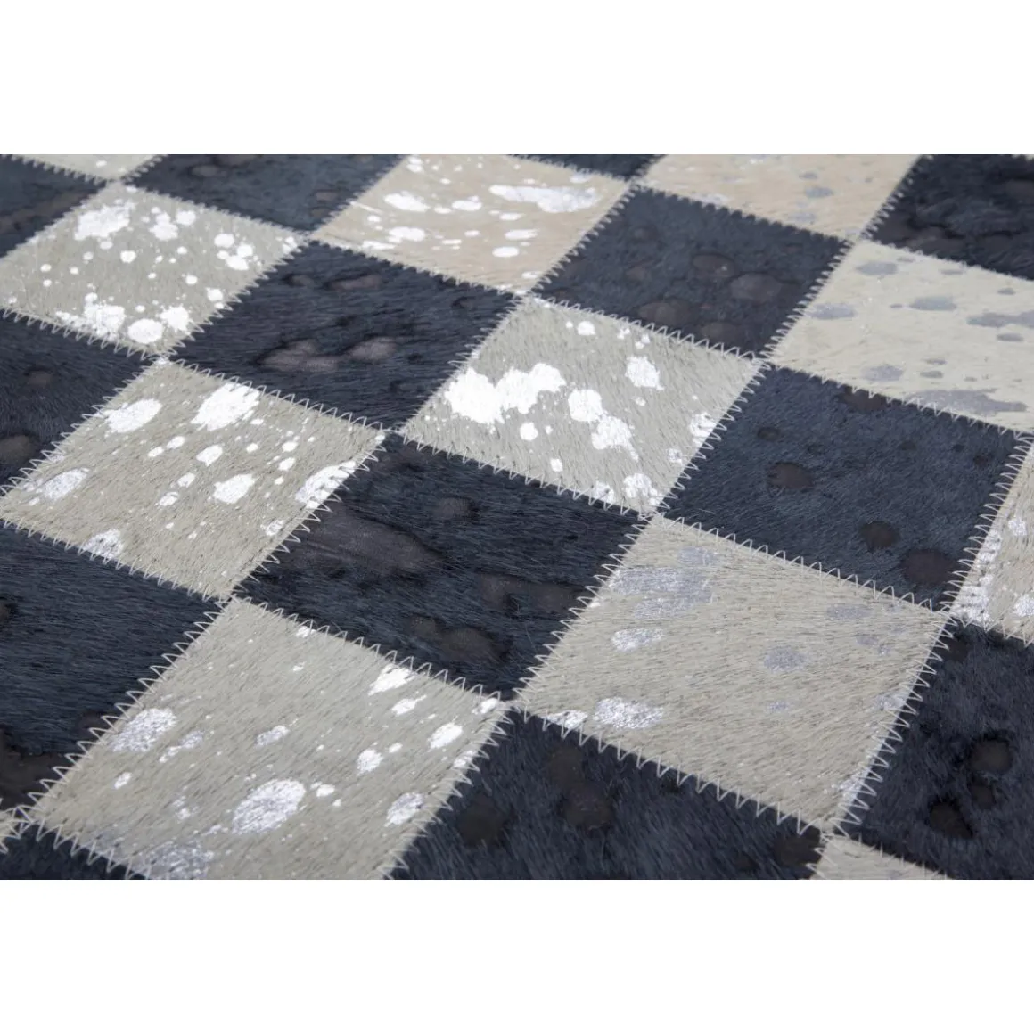 Lederteppich „Rocket 210“ Silber/Grau, 160x230cm