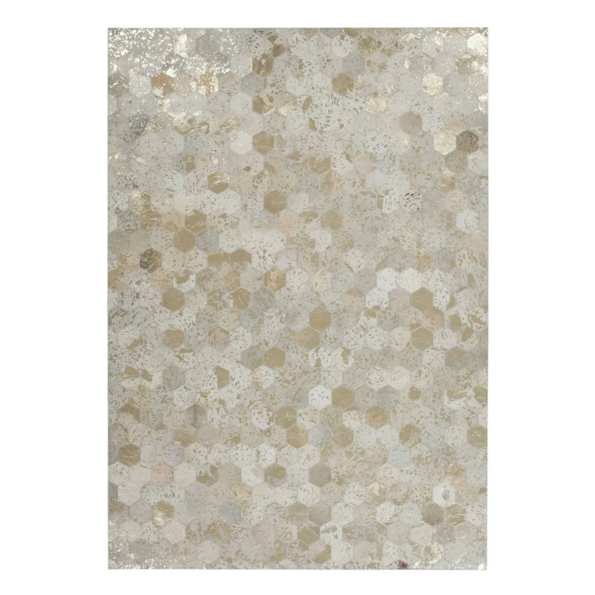 Lederteppich Spark 210 elfenbein/gold