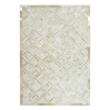 Lederteppich „Spark 410“, elfenbein/gold