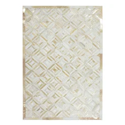 Lederteppich „Spark 410“, elfenbein/gold