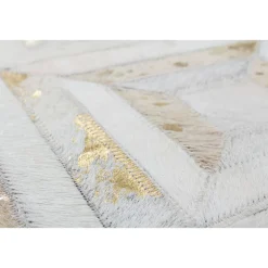 Lederteppich „Spark 410“, elfenbein/gold