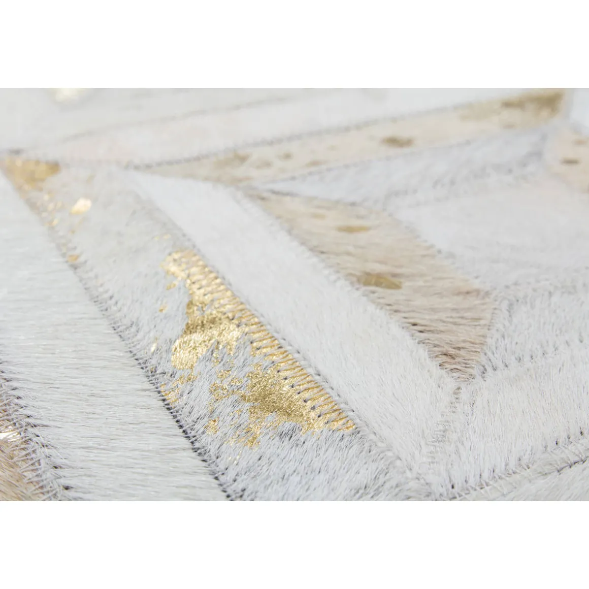 Lederteppich „Spark 410“, elfenbein/gold