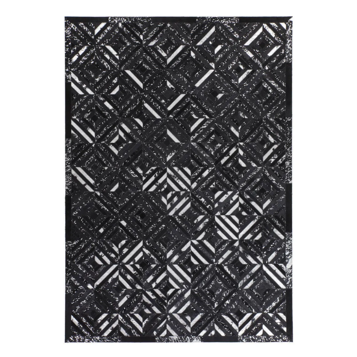 Lederteppich Spark 410 schwarz/silber