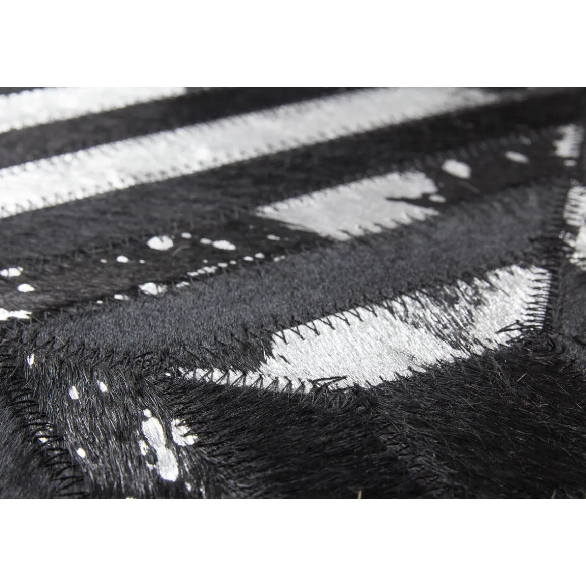 Lederteppich Spark 410 schwarz/silber