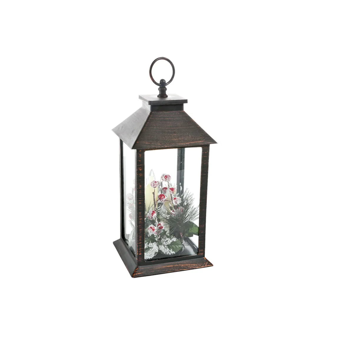 LED-Laterne Clara 14 x 14 x 30 cm schwarz-kupfer