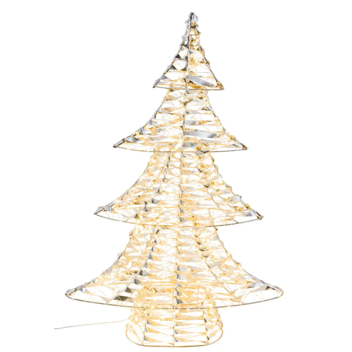 LED-Metalltanne gold , 56x13x79cm
