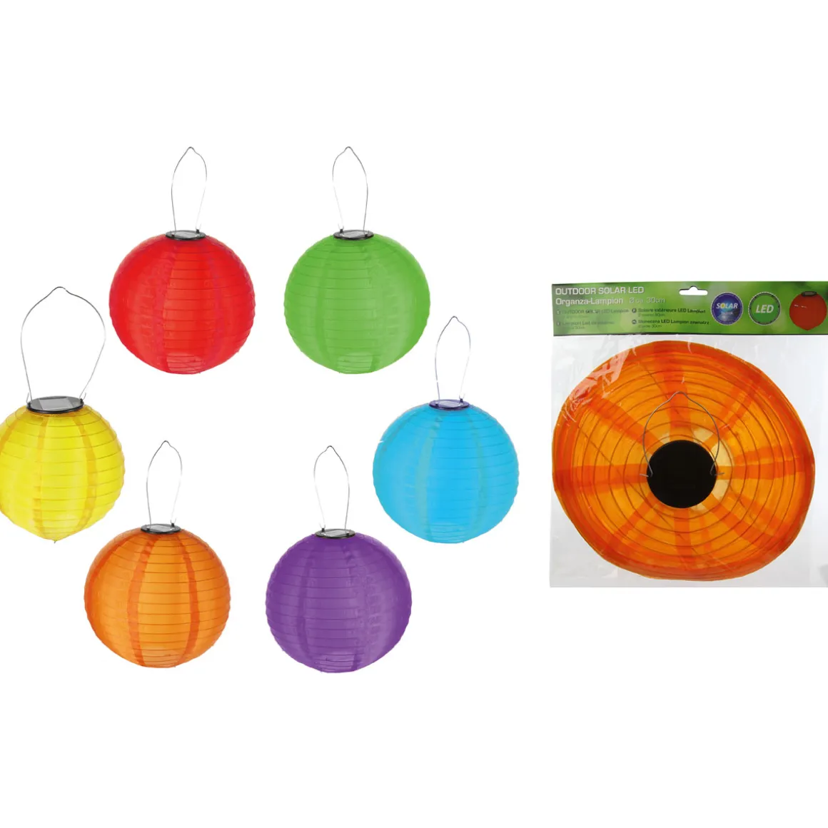 LED-Solar-Lampion Outdoor bunt