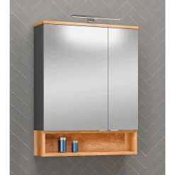 LED-Spiegelschrank Nelle anthrazit Eiche Country 60 cm