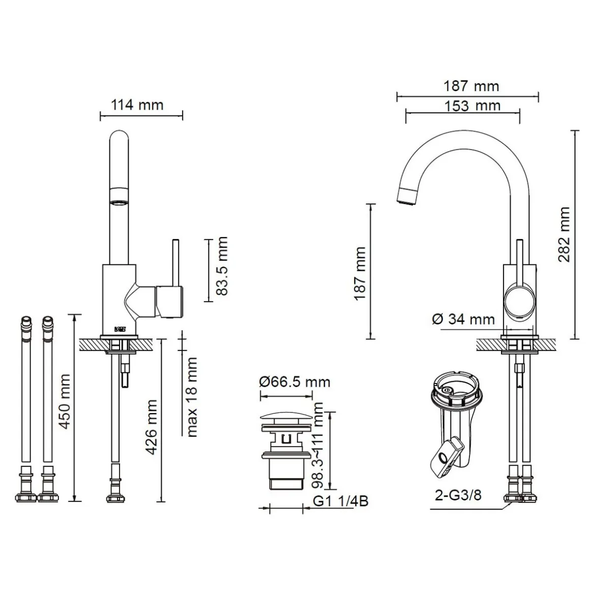 Lenz Waschtischarmatur BOW² chrom