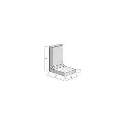 Lusit L-Stein 80 x 45 x 40 x 8 cm Anthrazit mit