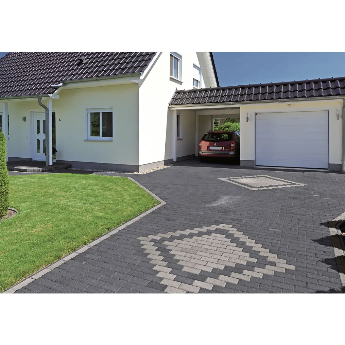 Lusit Rechteckpflaster mit Fase anthrazit 10 x 20 x 8 cm