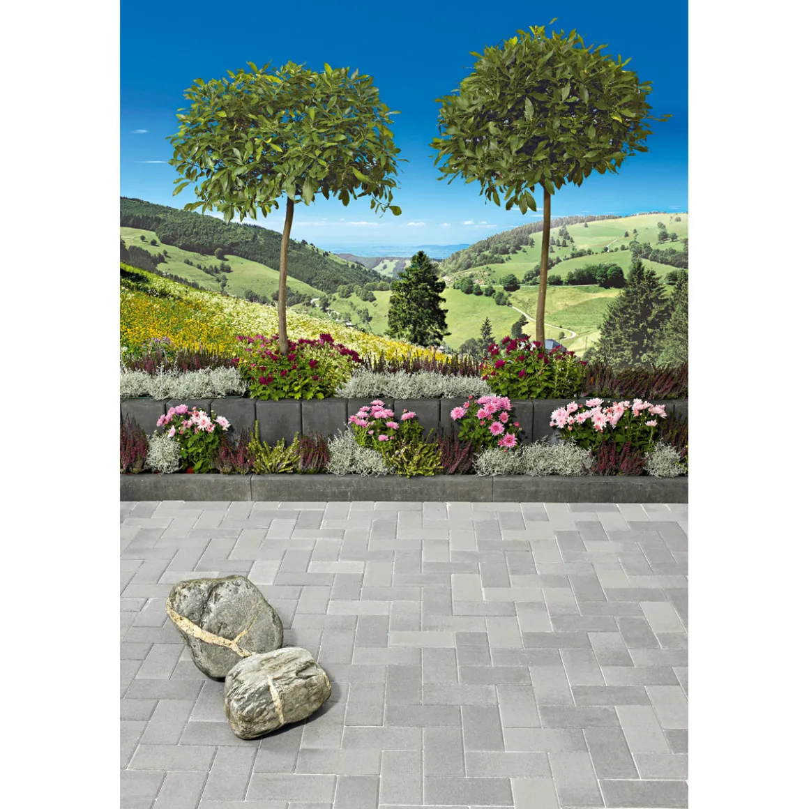 Lusit Rechteckpflaster mit Fase grau 10 x 20 x 8 cm