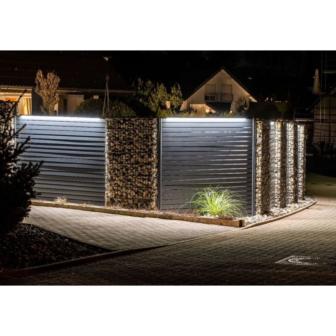 LyghtUp LED-Leuchtleiste fur Doppelstabmatten 196 cm anthrazit