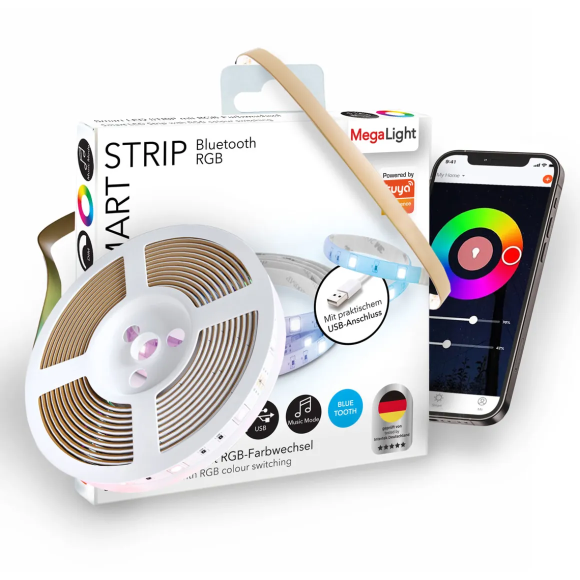 Megalight SMART STRIP USB RGB 2M TUYA