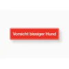 Metafranc Hinweisschild bissiger Hund Kunststoff rot