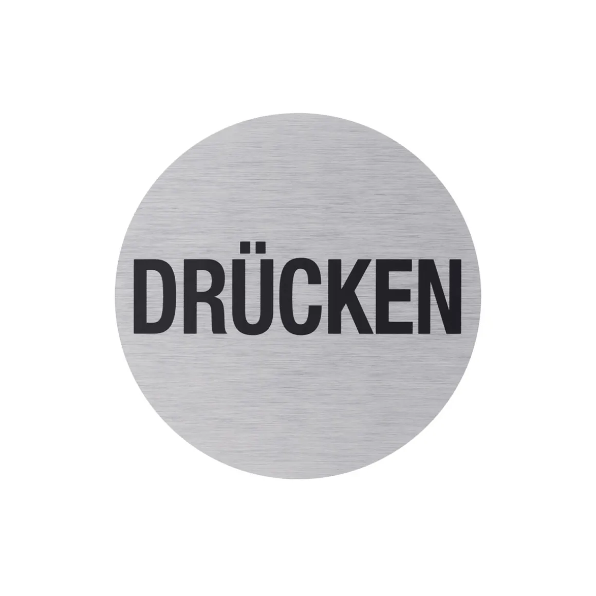 Metafranc Hinweisschild Drücken Aluminium grau