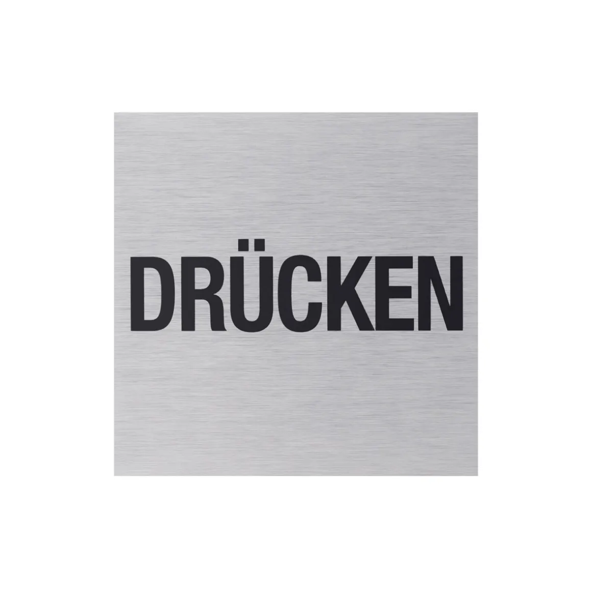 Metafranc Hinweisschild Drücken Aluminium grau