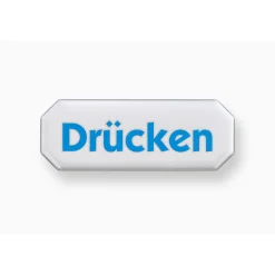 Metafranc Hinweisschild Drücken Kunststoff weiß