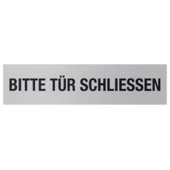 Metafranc Hinweisschild Tür schließen Aluminium grau