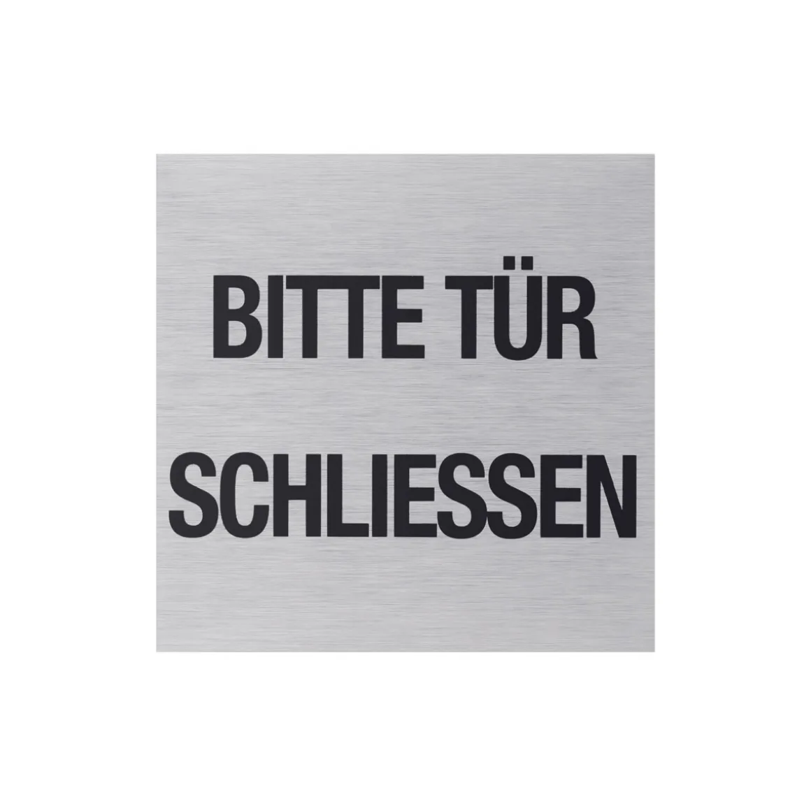 Metafranc Hinweisschild Tür schließen Aluminium grau