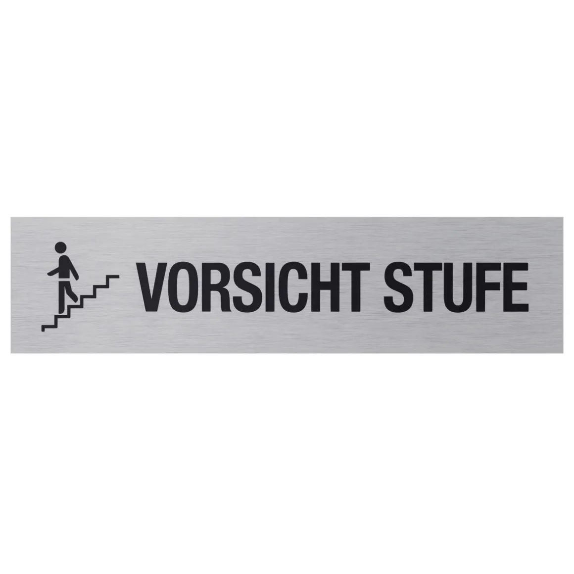 Metafranc Hinweisschild Vorsicht Stufe Aluminium grau