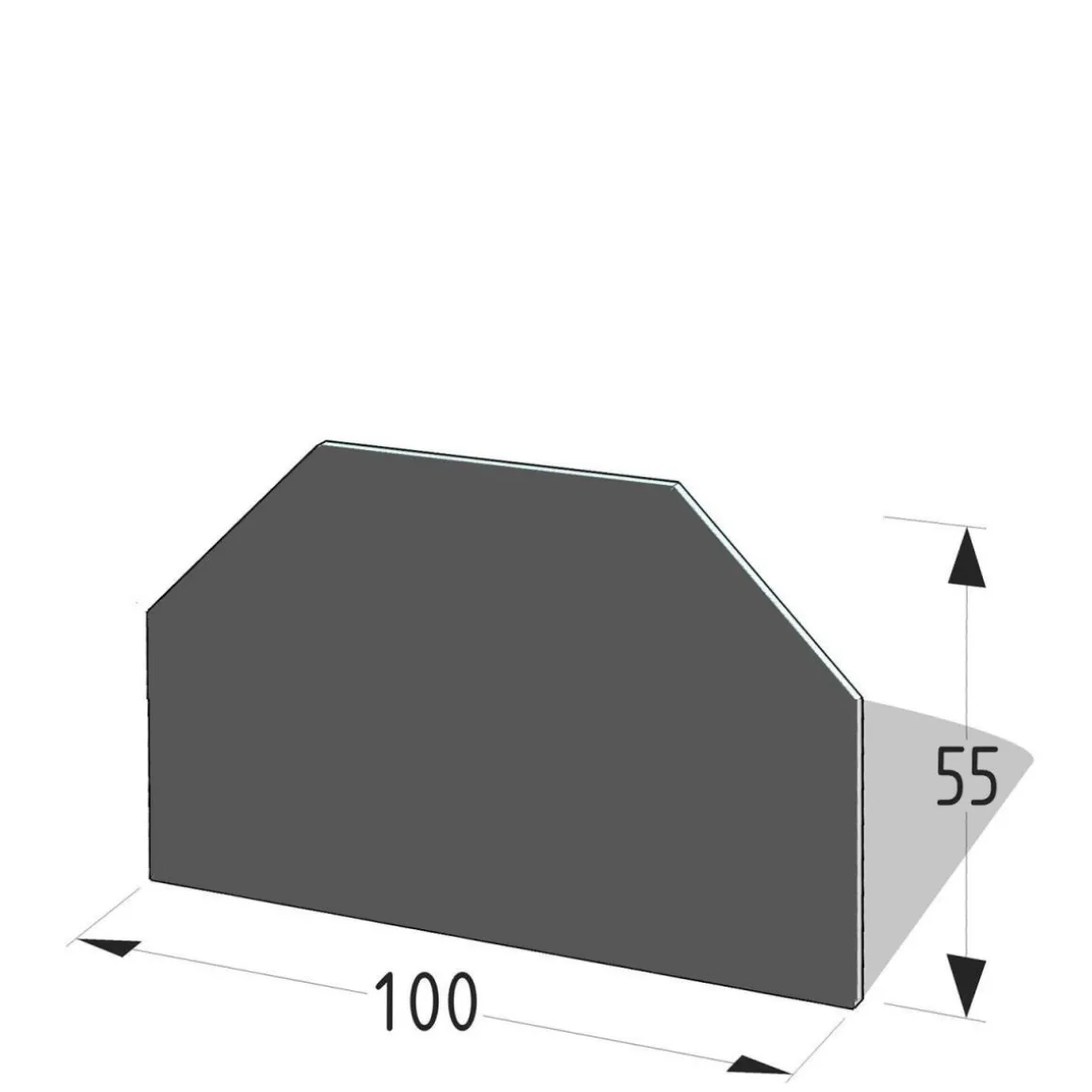 Metallvorlegeplatte 6-Eck 100 x 55 cm schwarz
