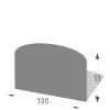 Metallvorlegeplatte Segmentbogen 100 x 55 cm grau