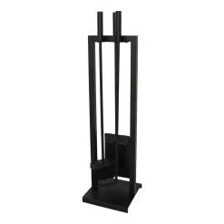 MyFireTool Kaminofenbesteck, 3tlg., Farbe: Schwarz, pulverbeschichtet