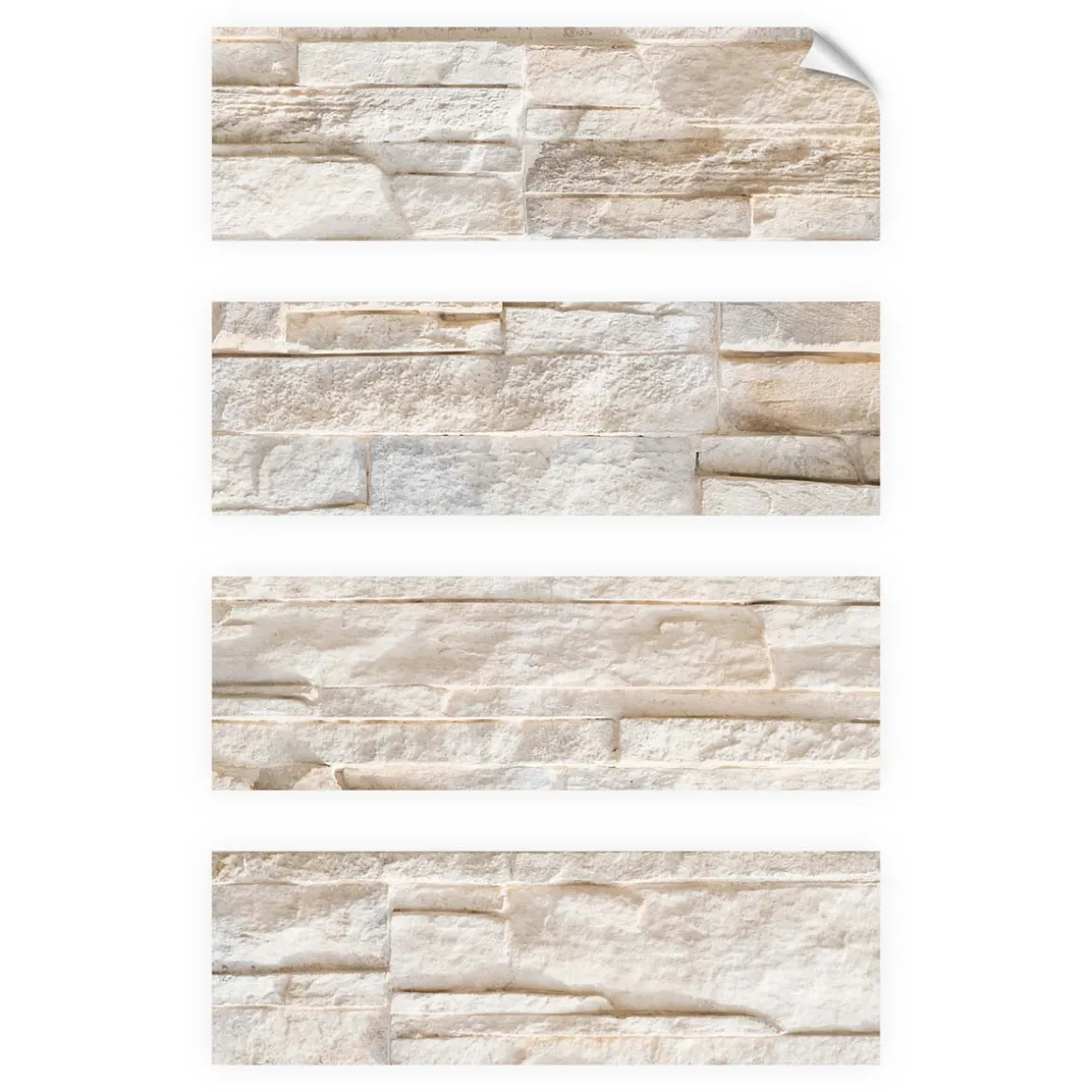 MySpotti Antirutschaufkleber Bruchstein beige 4er-Set 30 x 10 cm