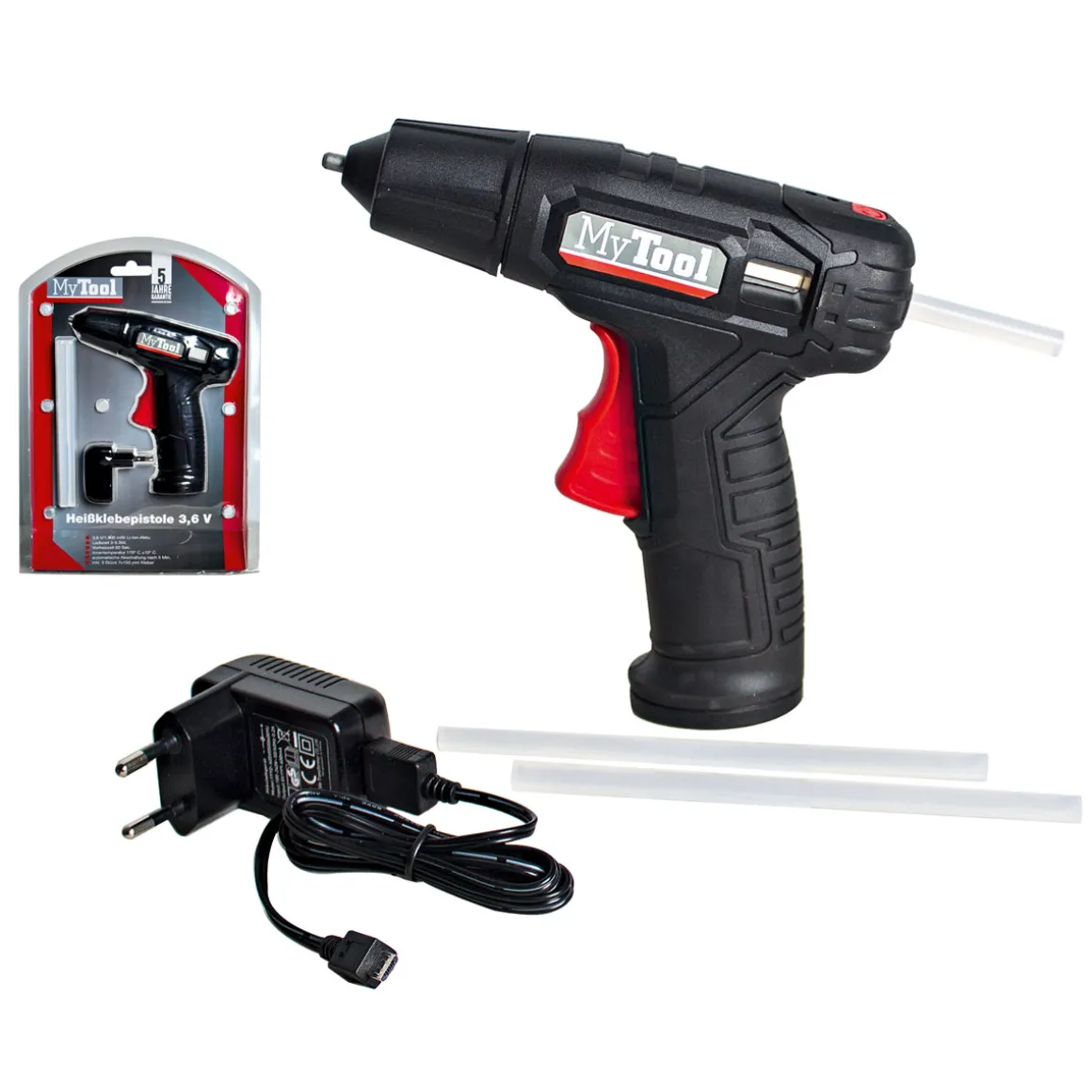MyTool Akku-Heißklebepistole-Set 5-teilig