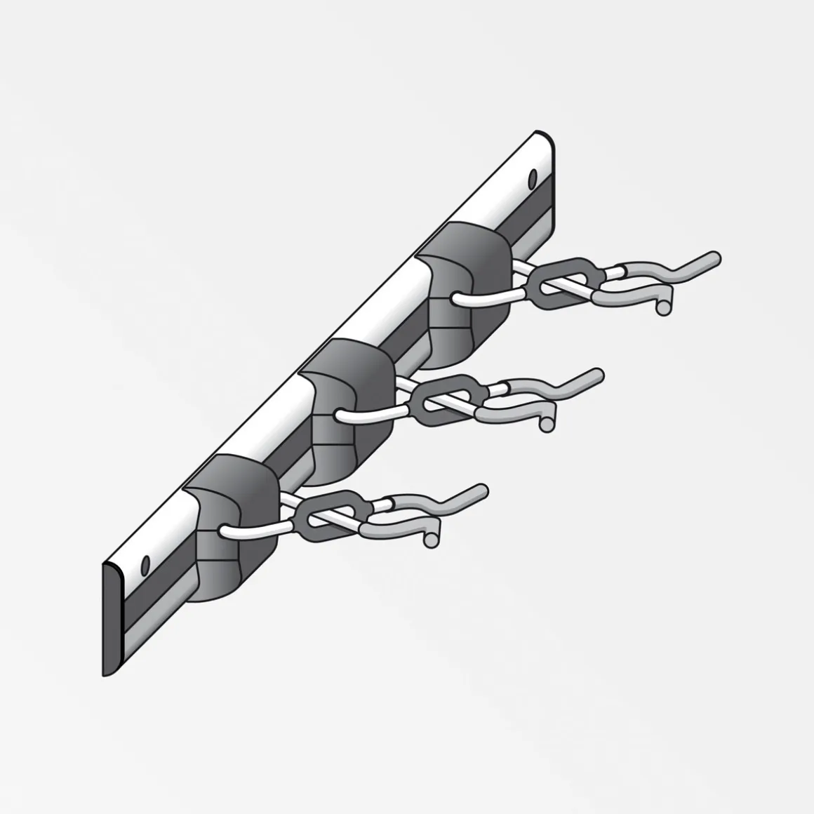 MyTool Gerätehalter-Set X-Star mit Schiene schwarz-rot