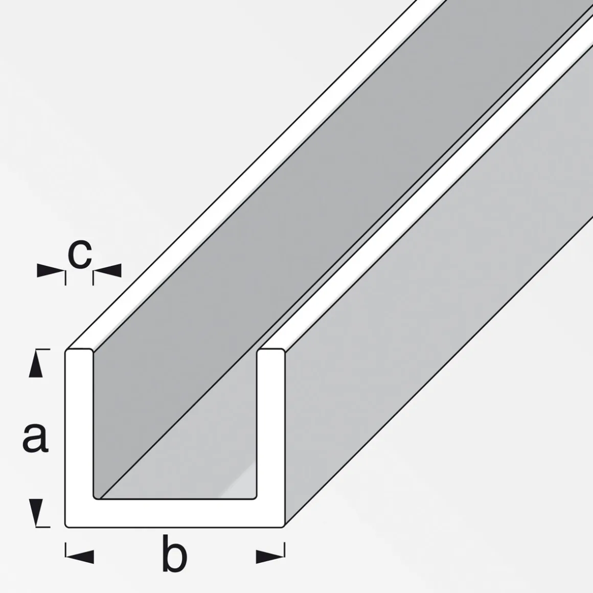 MyTool U-Profil 10 x 12 x 10 mm 1m weiß