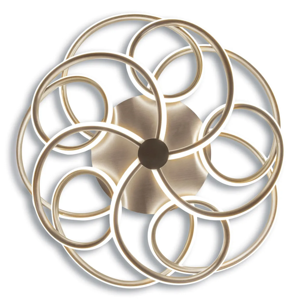 Naeve LED DL Rizado Metall/KSstahl-blank LxBxH: 57x57x20cm dimmbar