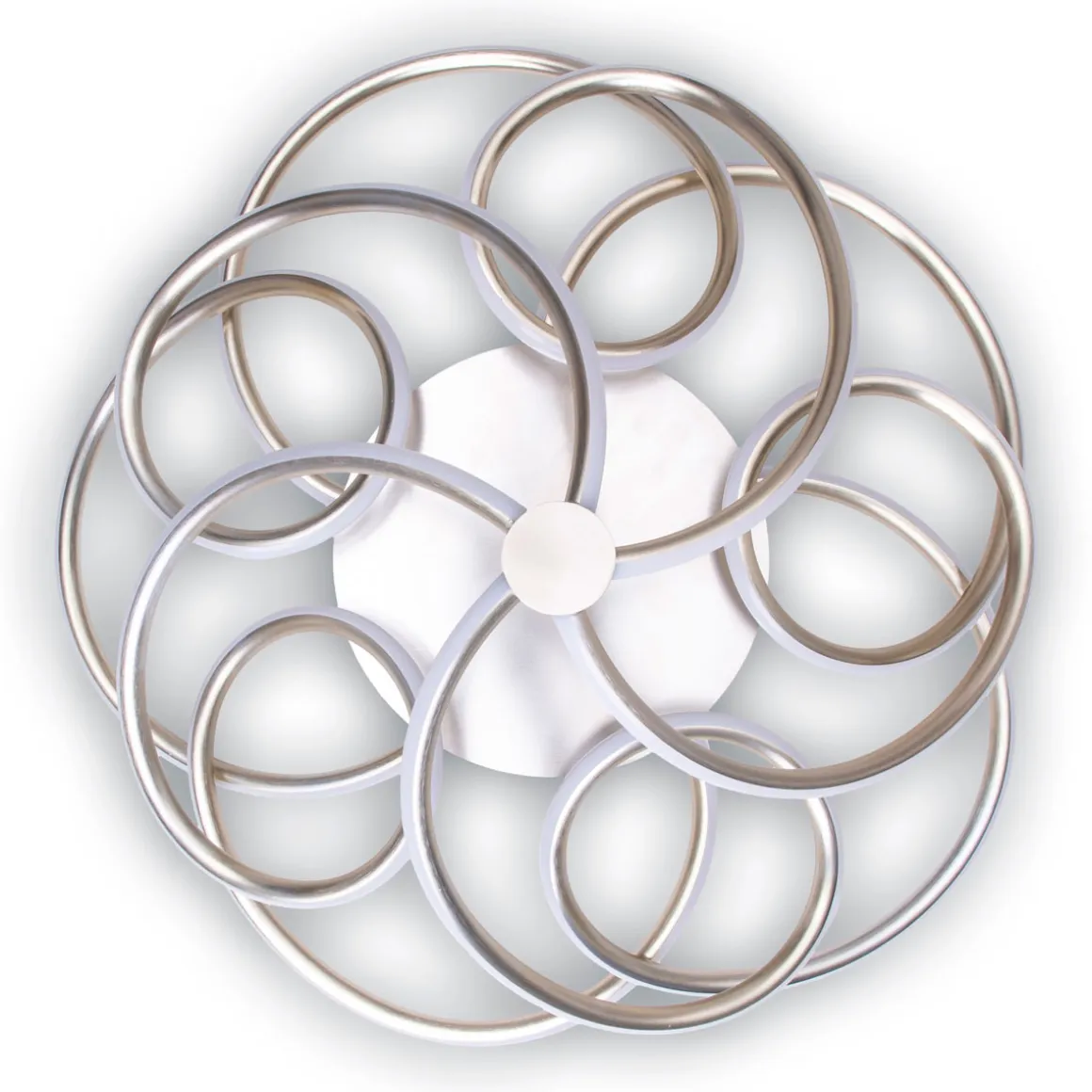 Naeve LED DL Rizado Metall/KSstahl-blank LxBxH: 57x57x20cm dimmbar