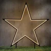 Neon Gartenstecker Stern schwarz mit LED und Timer 90x102 cm