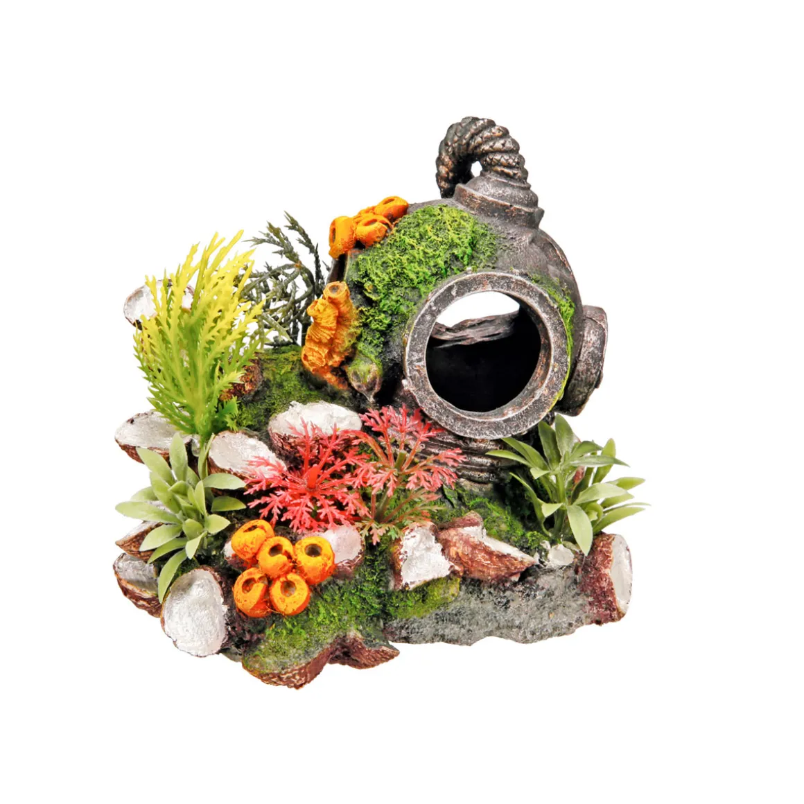 Nobby Aqua Ornaments Helm mit Pflanzen 13,5 x 11 x 12 cm