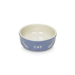 Nobby Katzen Keramikschale hellbalu/beige Durchmesser 13,5 x 5 cm