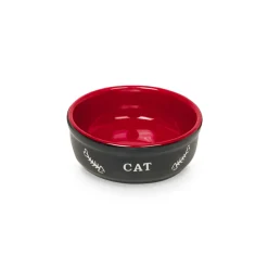 Nobby Katzen Keramikschale schwarz/rot Durchmesser 13,5 x 5 cm