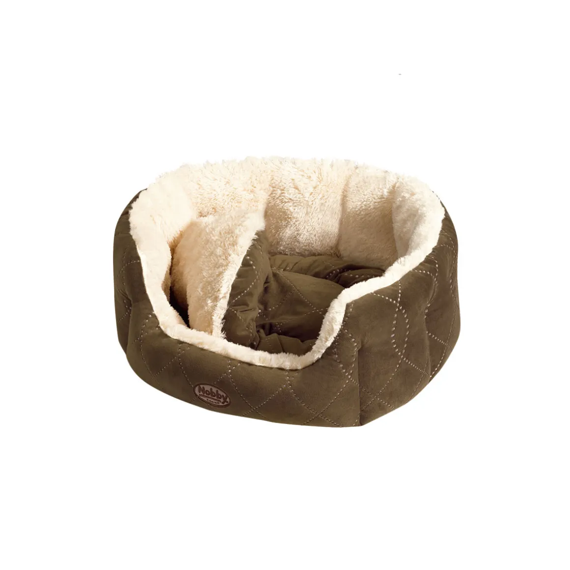 Nobby Komfort-Bett Ceno oval 86 x 70 x 24 cm beige/ braun