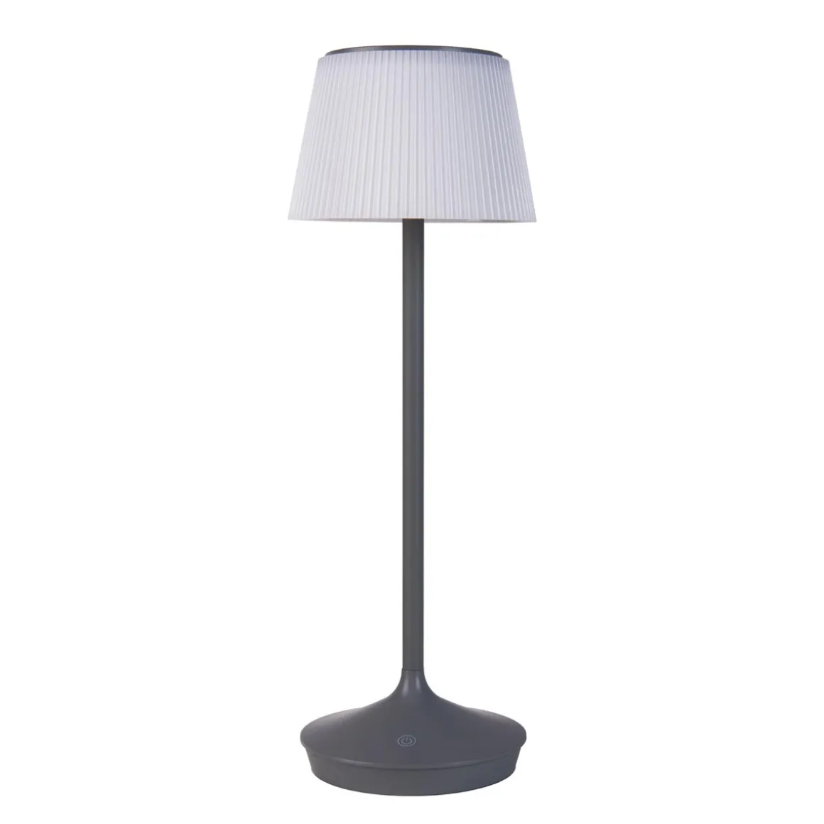 näve Solar-Tischleuchte Emmi grau mit Akku 13x13x38cm dimmbar