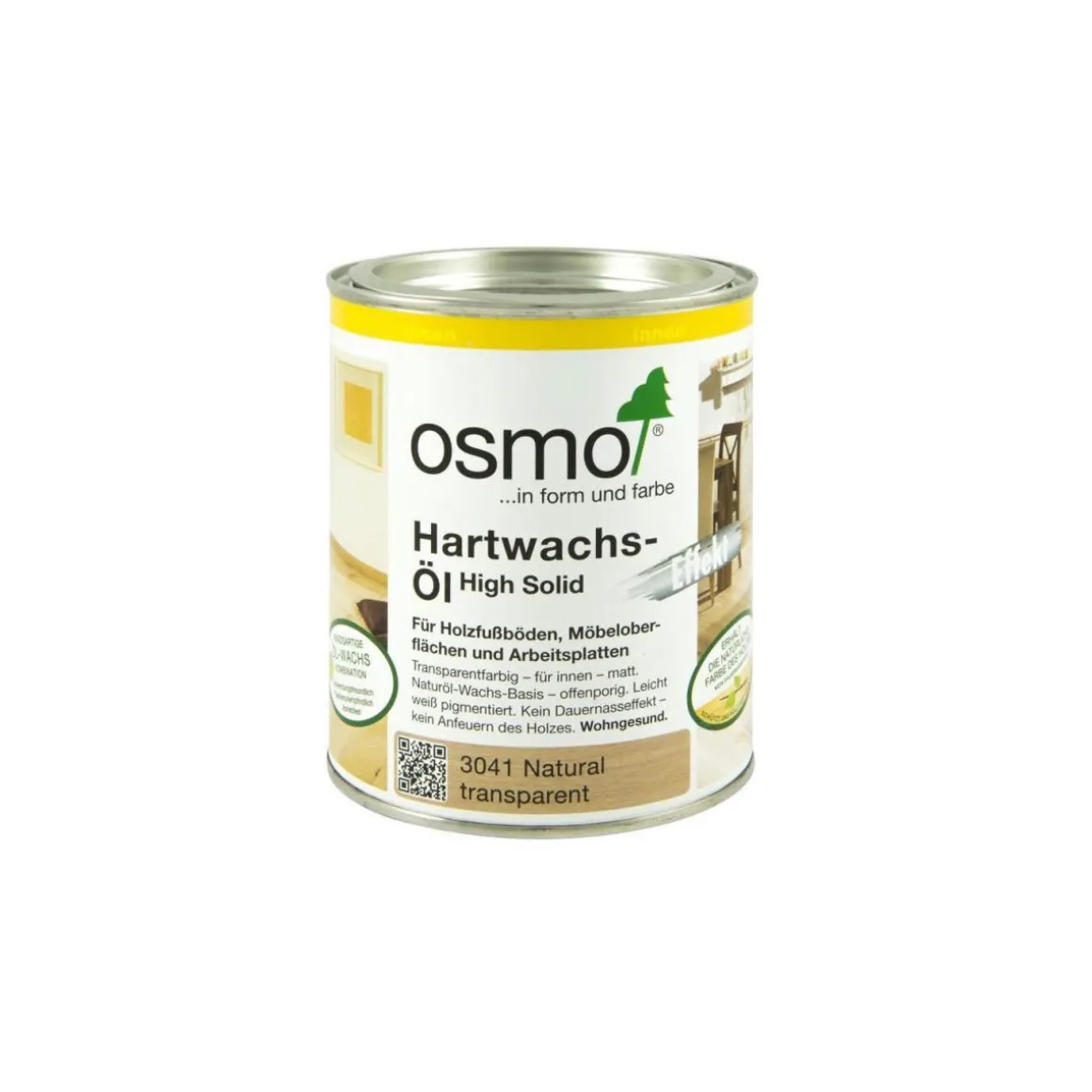 Osmo Hartwachs-Öl Farbig Natural weiß transparent 750ml
