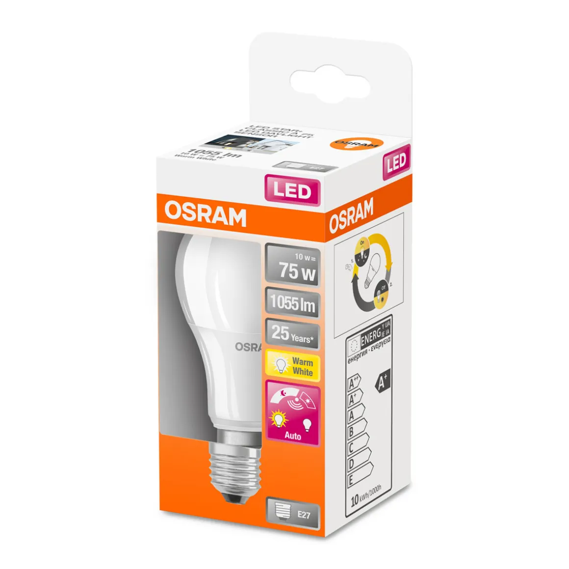 Osram LED-Leuchtmittel E27 warmweiß 75W Lichtsensor