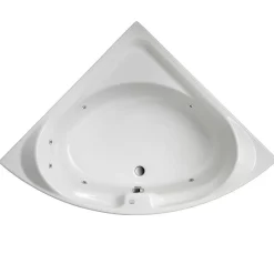 Ottofond Whirlpool-Eckwanne 136 cm weiß mit Whirlpool Typ 1 chrom