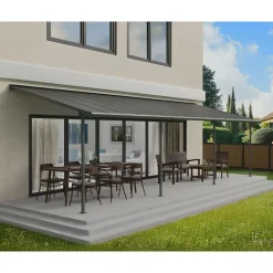 Palram Canopia Capri Alu Terrassenüberdachung Polycarbonat 3x9,2 m grau