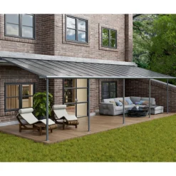 Palram Canopia Sierra Alu Terrassenüberdachung Polycarbonat 3x9,8 m grau