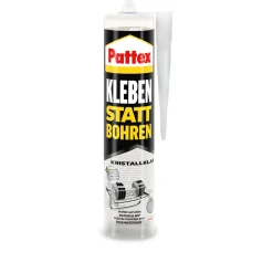 Pattex Montageklebstoff Kleben statt Bohren Kristallklar 290 g