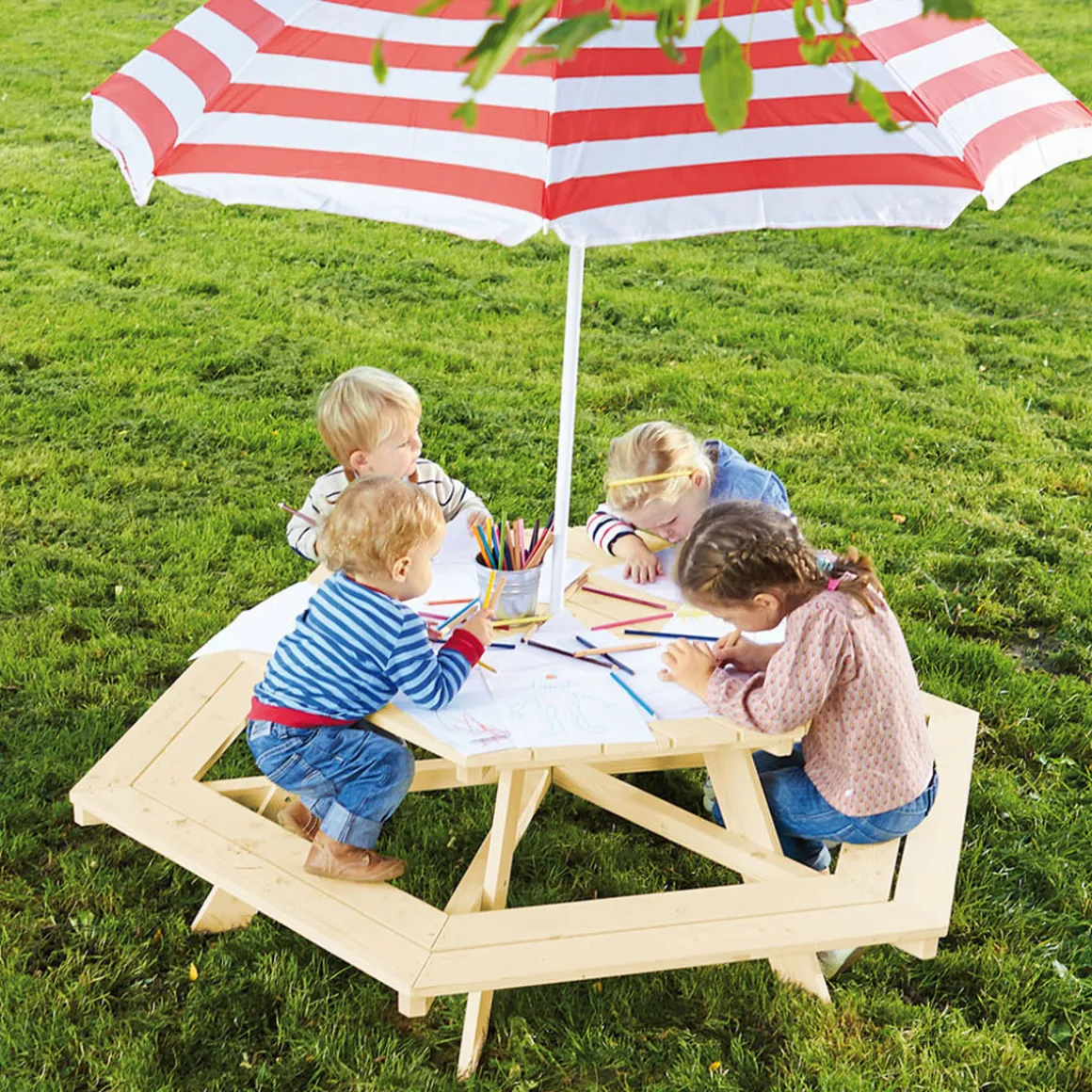Pinolino Kindersitzgarnitur Nicki 6-Eck natur